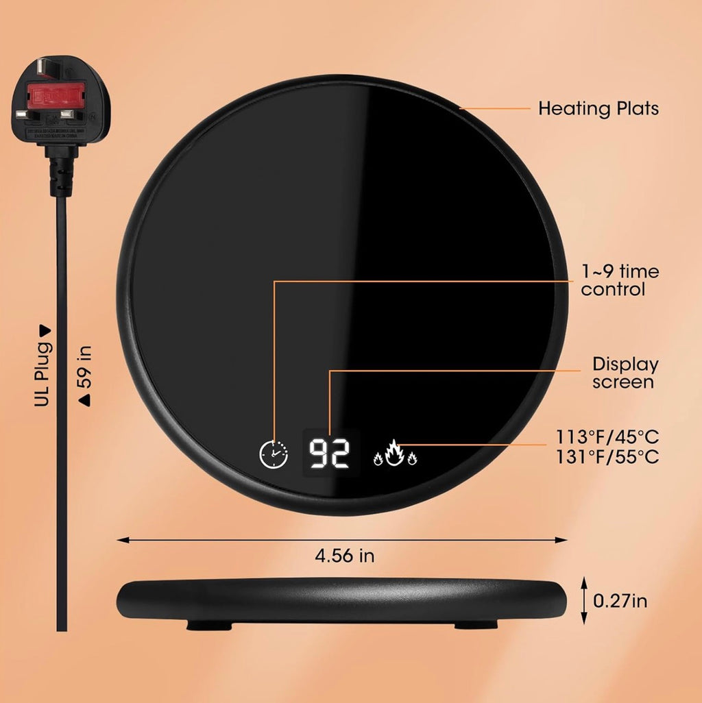 Coffee Mug Warmer, Electric Smart Beverage Mug Warmer Cup Warmer with Touch Tech & LED Backlit Display, Coffee Warmer for Home Office Coffee Mug, Milk-Cup Warmer with 2 Temperature Settings