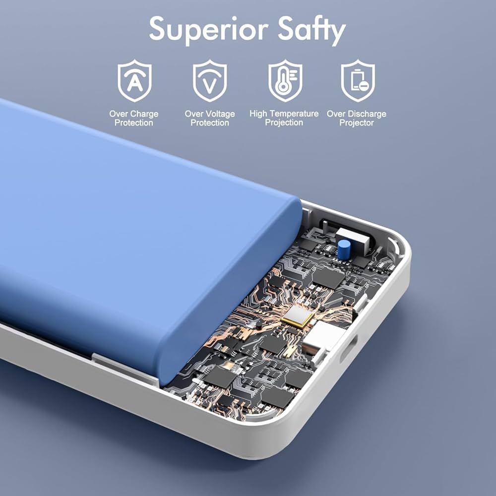 Power Bank, Magnetic Wireless Portable Charger 10000mAh, 20W Ultra-Slim Fast Charging Battery Pack, USB-C Wireless Powerbank Compatible with iPhone 16/15/14/13/12 Pro/Pro Max Series, Samsung, Huawei